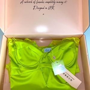 *NEW WITH TAGS* UK 8 OH POLLY LIME GREEN DRESS